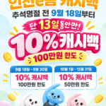 인천시, ‘인천e음’ 캐시백 10% 전격 재개…”필라테스에서도 사용 가능”